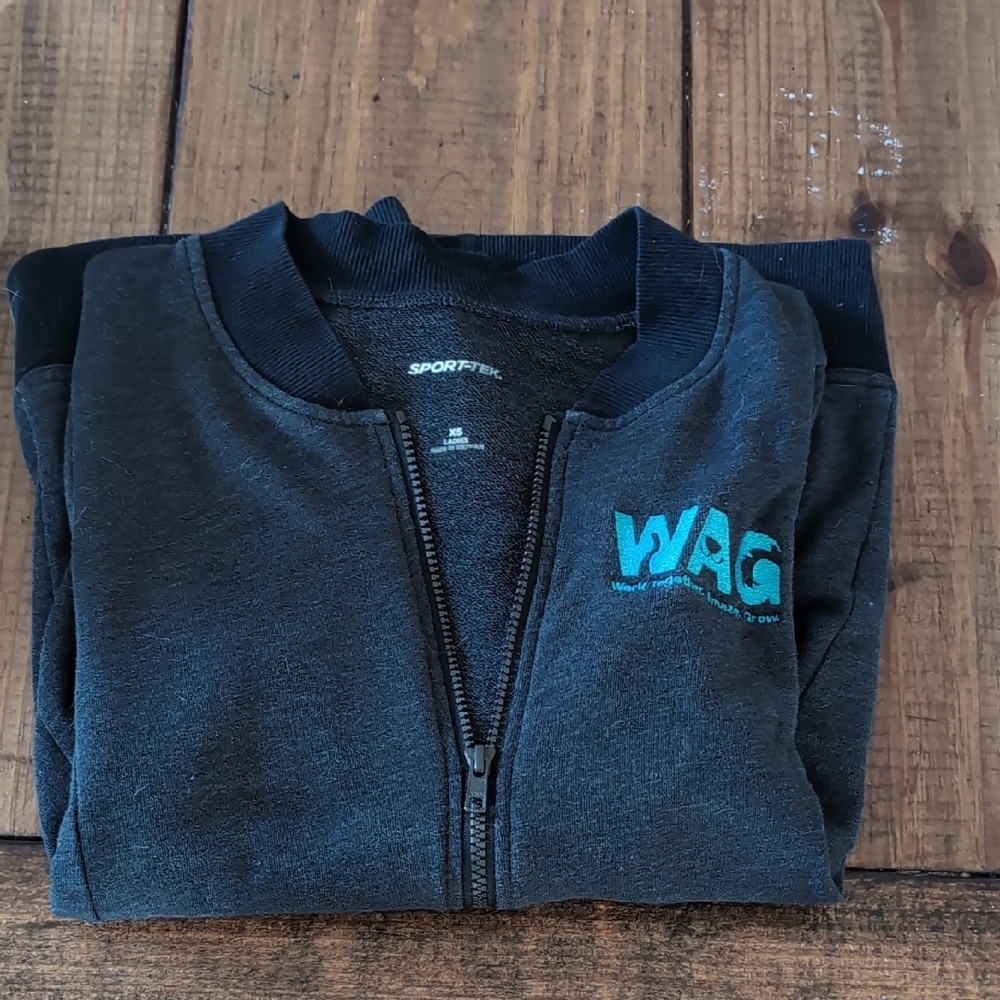 Sport-Tek Black Bomber Jacket with Teal Logo